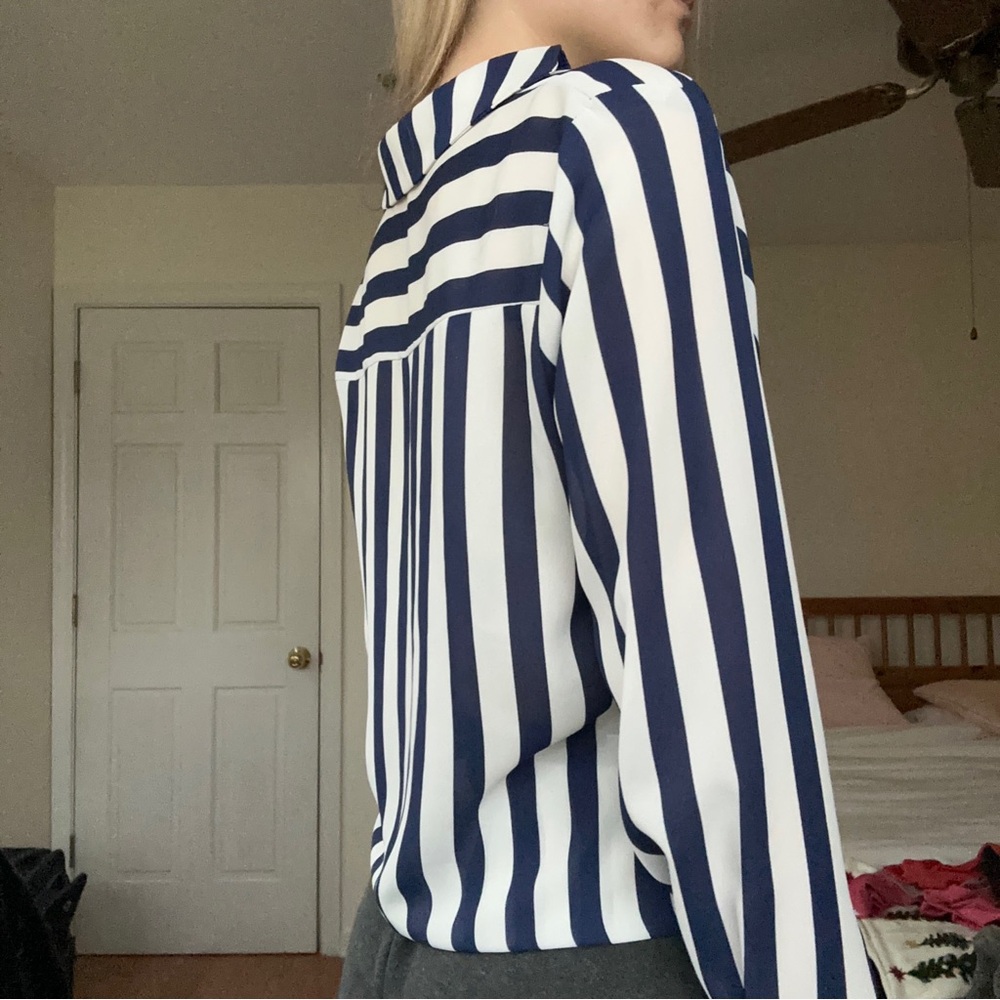 Beulah Striped Button Down Blouse - image 4